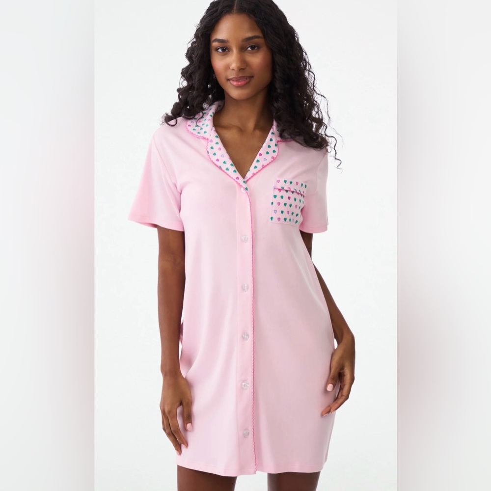 Roller Rabbit Pink Pop Hearts Women's Nightshirt